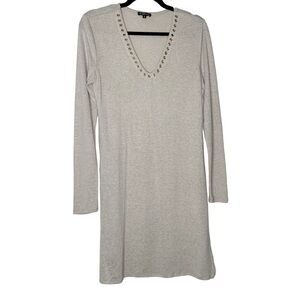 Dynamite cream colored V neck tunic with high side splits. Size M